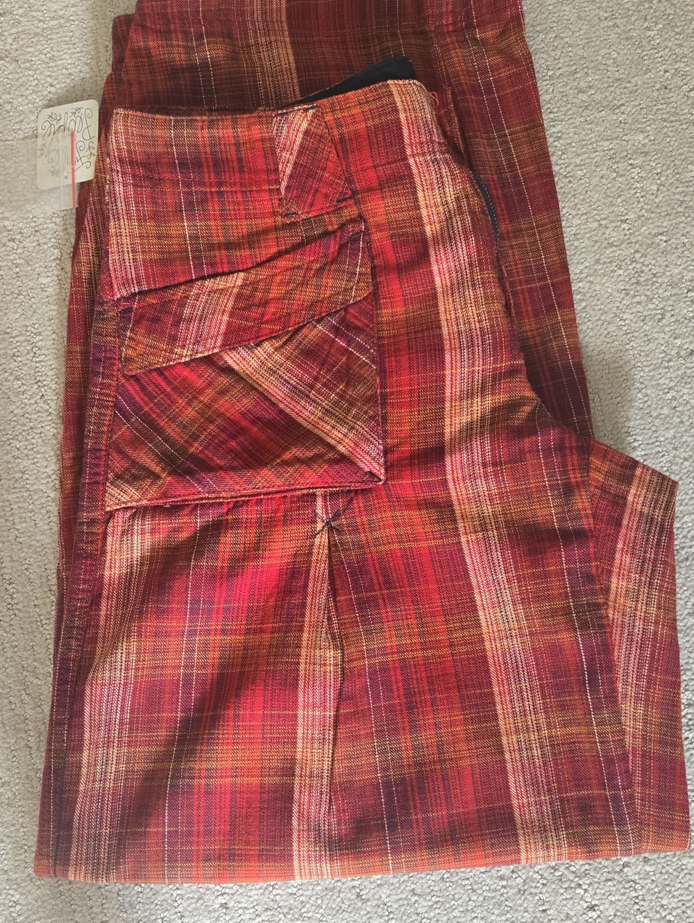 Free People red plaid Pants